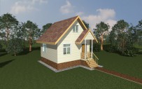 Каркасный дом 6x6 с крыльцом